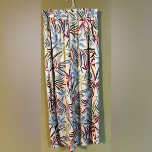 NWT Fab'rik Multicolor Tropical Print Fabric wide leg pants size M